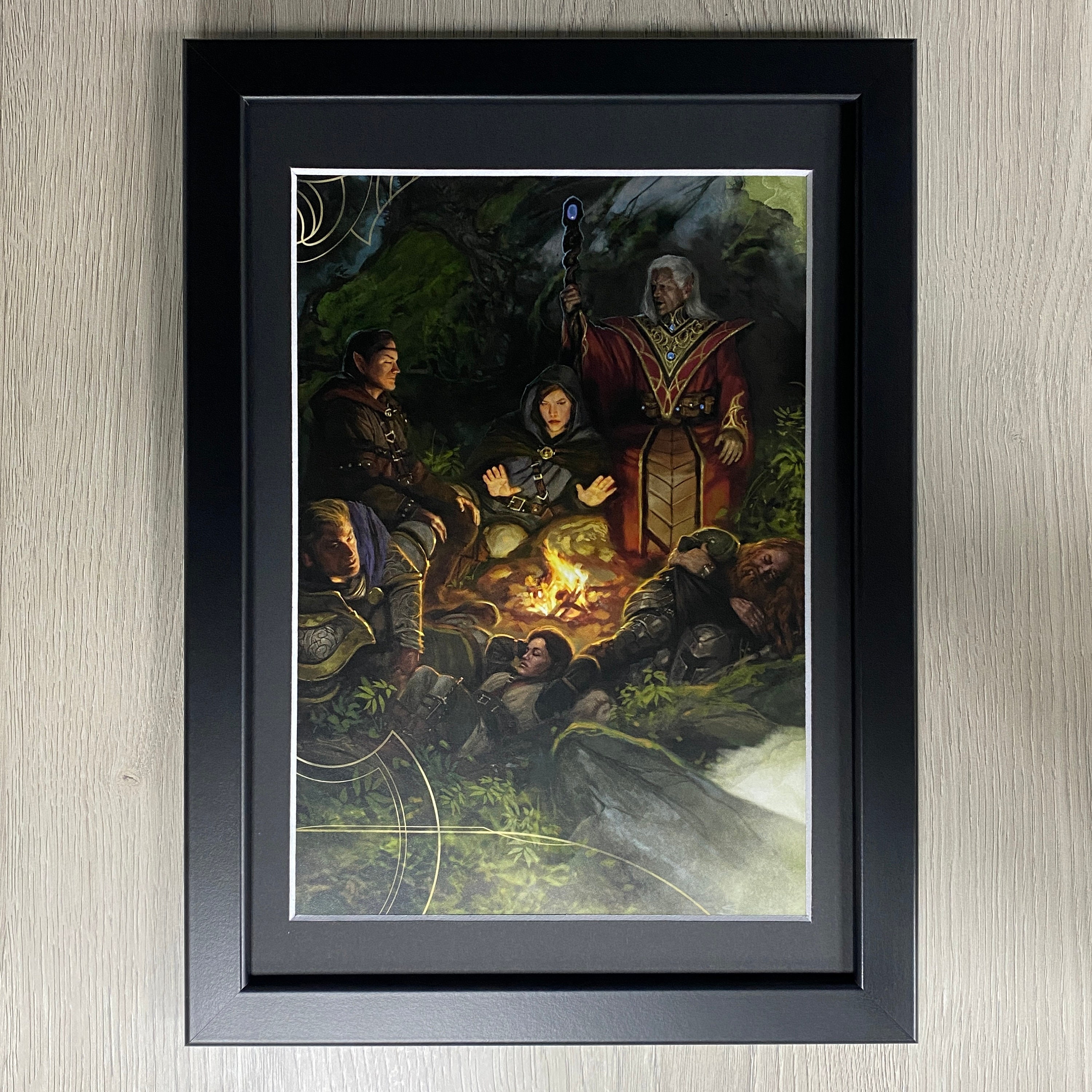 Dungeons And Dragons Framed Art. Setting Up Camp, Elf, Dwarf, Human, Gary Gygax, D&D, TSR, RPG, Roleplaying Game