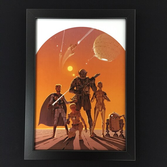 Star Wars Framed Movie Poster Art Sci Fi Fantasy Early Concept Art Ralph Mcquarrie Chewbacca Rebels Jedi Bendu Annakin Starkiller