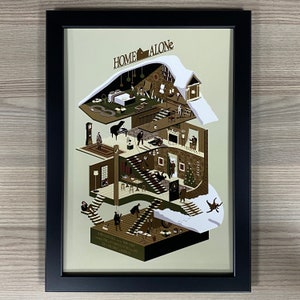 Home Alone Framed Art. Movie Poster, Mondo, Macaulay Culkin, Chris Columbus, John Hughes, Joe Pesci.