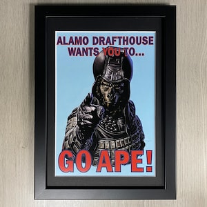 Framed Go Ape! Almo Drafthouse Wants You, Planet Of The Apes Movie Art. Mondo