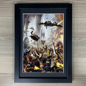 Dark Angels Gerahmter Kunst Space Marines Adeptus Astartes Terminators Ravenwing Deathwing Games Workshop Warhammer 40.000 40K Blacklibrary