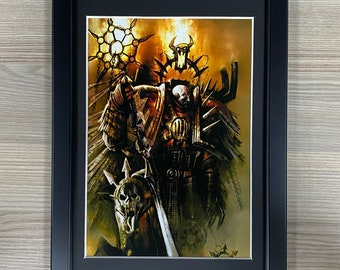 Chaos Space Marines Framed Art Kor Phaeron Realm of Horus Heresy Black Cardinal Games Workshop Warhammer 40,000 40K Black Library