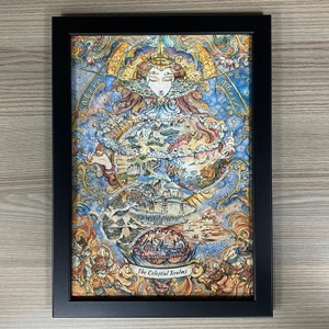 A Lenda dos Cinco Anéis Arte emoldurada Mapa do Caminho dos Cinco Anéis Jogo de Cartas Rokugan L5R Living