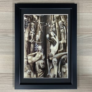 A. Crowley La Bestia 666 H.R. Giger, Arte enmarcado. Ciencia ficción, fantasía, biomecánica.