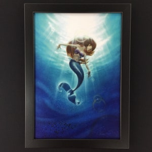 The Little Mermaid Framed Art. John Alvin Pulp Sci-Fi Fantasy Movie Poster 1989 Disney Hans Christian Anderson Ariel Flounder Triton
