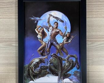 Boris Vallejo Framed Art Ultra Warrior Welcome to Oblivion Dack Rambo Clare Beresford Meshach Taylor Pulp Sci-Fi Fantasy Science Fiction