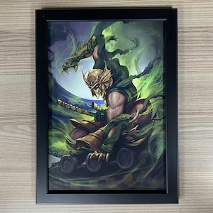 Arte enmarcado de La Leyenda de los Cinco Anillos Togashi Tokuni Rokugan L5R Juego de cartas viviente