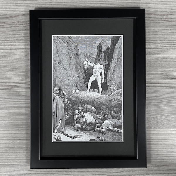 Gustave Dore Framed Art The severed head of Bertrand de Born speaks to Dante Pulp Sci-Fi Horror Fantasy Dante's Inferno