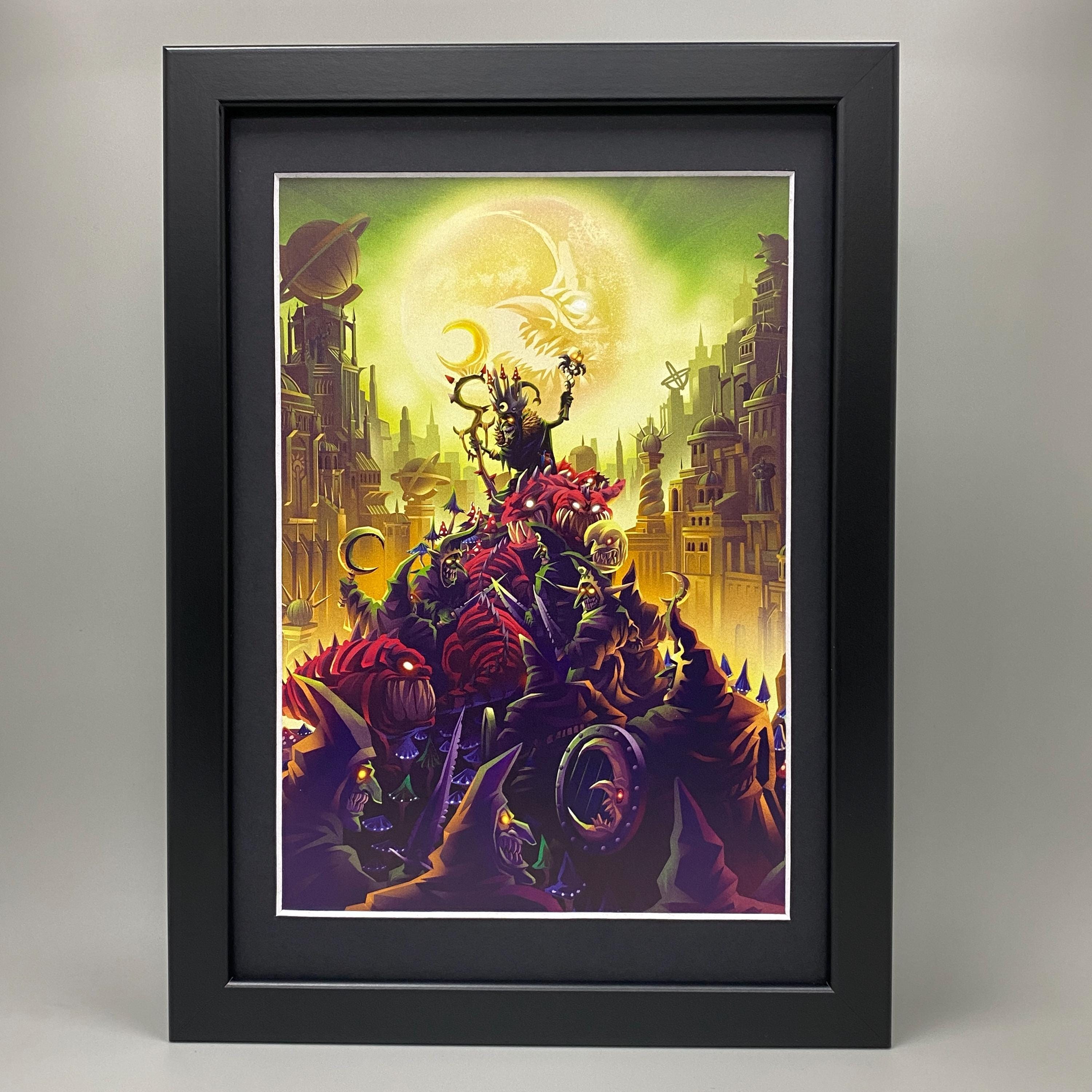 Gloomspite Gitz Framed Art. Orcs & Goblins, Squig, Fanatics
