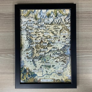 A Lenda dos Cinco Anéis Arte emoldurada Mapa das Terras do Dragão Rokugan L5R Jogo de Cartas Vivo