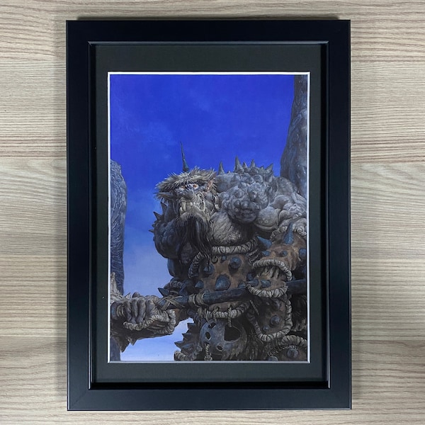 Paul Bonner Framed Art Pulp Sci-Fi Fantasy Classic Rackham Confrontation Orcs of Béhemoth Troll