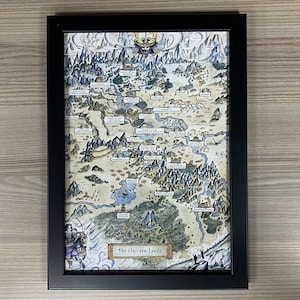 A Lenda dos Cinco Anéis Arte emoldurada Mapa das Terras de Linicorn Jogo de Cartas Rokugan L5R Living