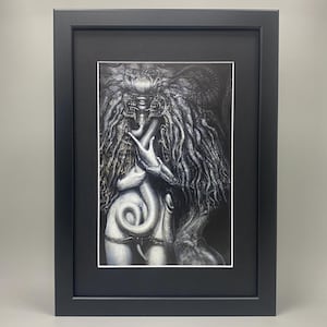 H.R. Giger, Danzig III How The Gods Kill Cover gerahmte Kunst. Sci-Fi, Fantasy, Biomechanik