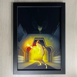 Framed Alien, Ripley Movie Art. 1979 Science Fiction Horror Film, Starring Sigourney Weaver, Directed By Ridley Scot.