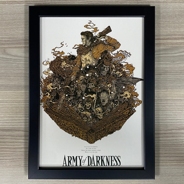 Army Of Darkness Evil Dead 3 The Medievil Dead Framed Art Pulp Sci-Fi Horror Fantasy Horror Mondo Sam Raimi Bruce Campbell Richey Beckett