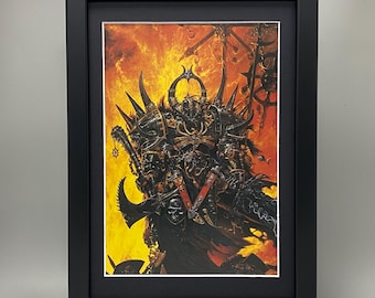 Chaos Lord Engra Deathsword gerahmte Kunst. Adrian Smith, Chaos, Krieger des Chaos, Kriegshammer, Age Of Signor, die Alte Welt, Games Workshop