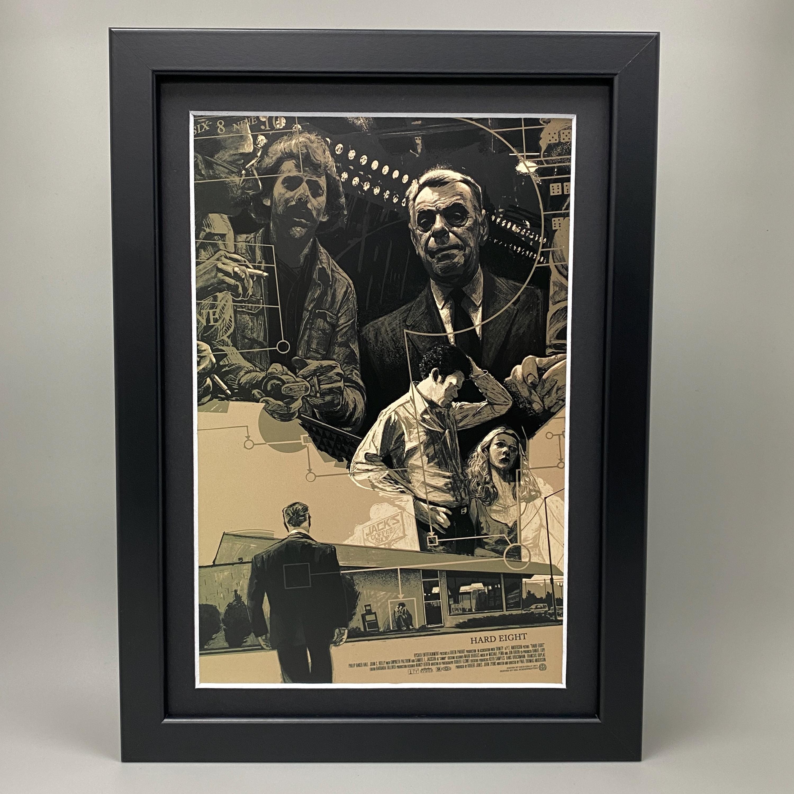 Framed Hard Eight Movie Art, By Paul Thomas Anderson, Starring Philip Baker Hall, John C. Reilly, Gwyneth Paltrow, Samuel L. Jackson, Mondo