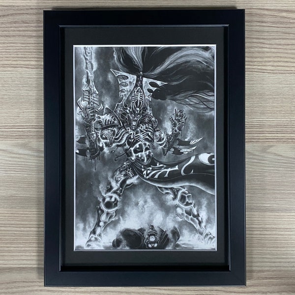 Aeldari Avatar Of Khaine Framed Art Eldar Craftworlds Mark Gibbons 1994 Wailing Doom Games Workshop Warhammer 40,000 40K Black Library