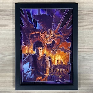 Aliens Framed Movie Poster Art Ellen Ripley James Cameron Xenomorph Colonial Marines Queen Sci-Fi Horror Alien 1986