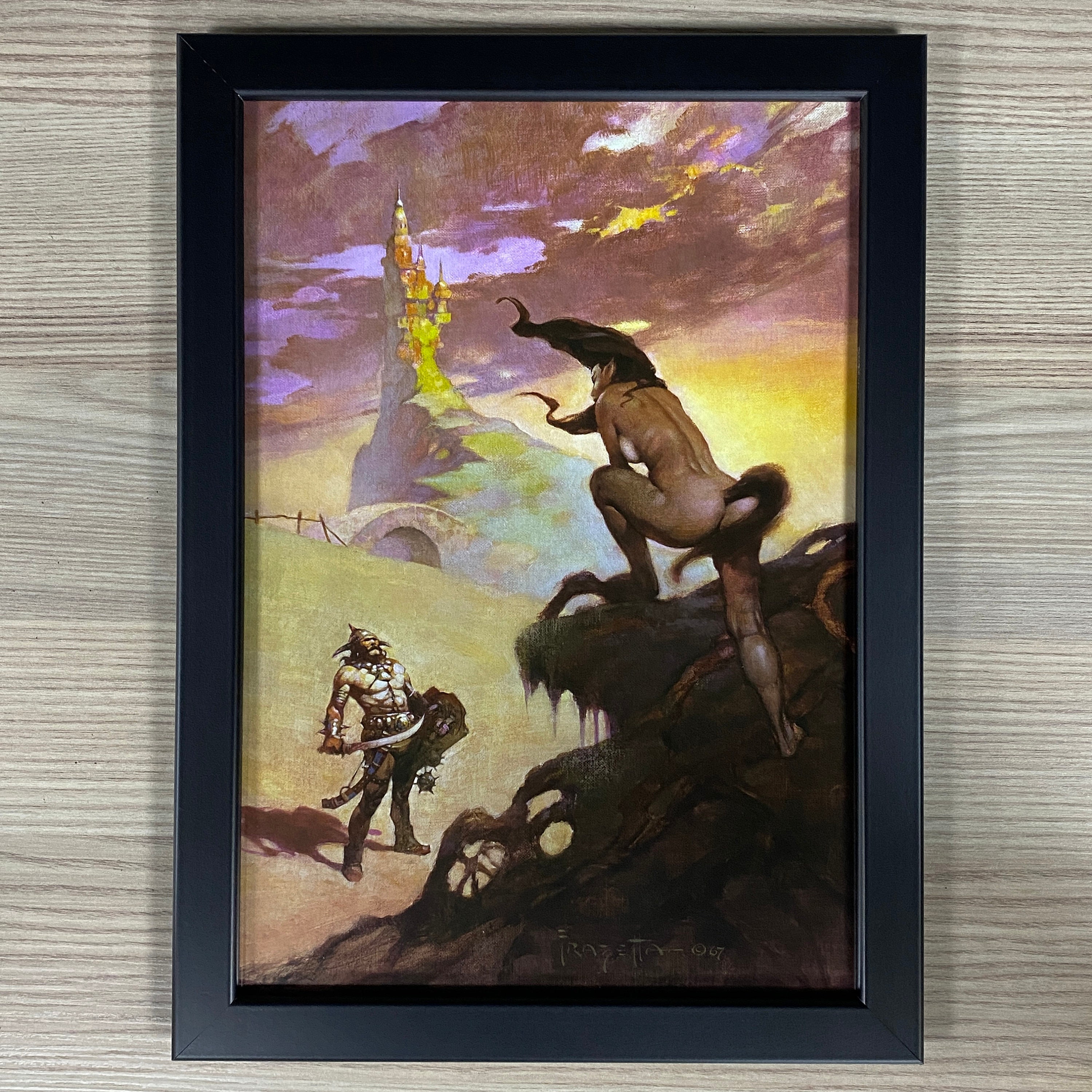 Frank Frazetta Framed Art Pulp Sci-Fi Fantasy Classic The Tritorian Ring Pony Tail