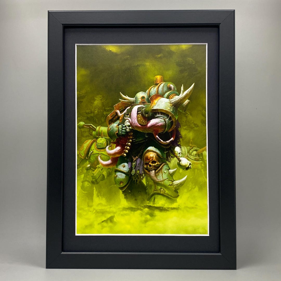 Death Guard Framed Art. Chaos, Nurgle, Champion Renegade