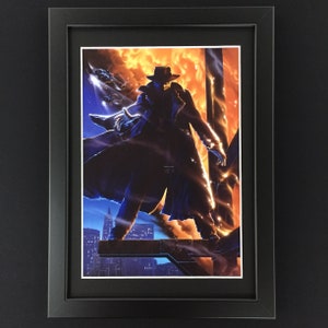 ダークマン 額入りアート。ジョン・アルヴィン パルプSFファンタジー映画ポスター リーアム・ニーソン サム・ライミ フィルム・ノワール コミックブック