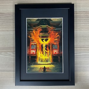 Arte enmarcado de La Leyenda de los Cinco Anillos: Suplicando a los Espíritus, Fushichō Phoenix Rokugan, L5R, Juego de Cartas Vivientes
