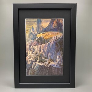 Władca Pierścieni Oprawiona Sztuka Vintage autorstwa Joan Wyatt. Dunharrow, Théoden, Merry, Pukel-Men, Ścieżki Umarłych, Śródziemie, JRR Tolkien
