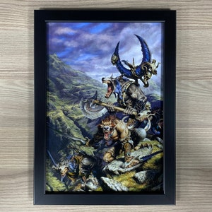 Paul Bonner Framed Art Pulp Sci-Fi Fantasy Classic Werewolf Lycanthrope Lycan Confrontation Rackham