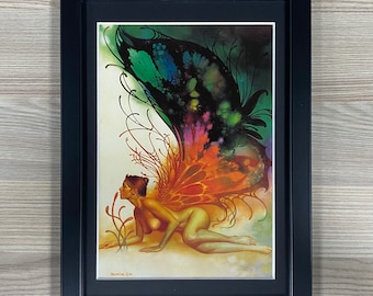 Boris Vallejo Framed Art Pulp Sci-Fi Fantasy Female Faerie Fairie Fairy Incubus Succubus 1981 Bad Ass Classic Bodybuilder Muscular