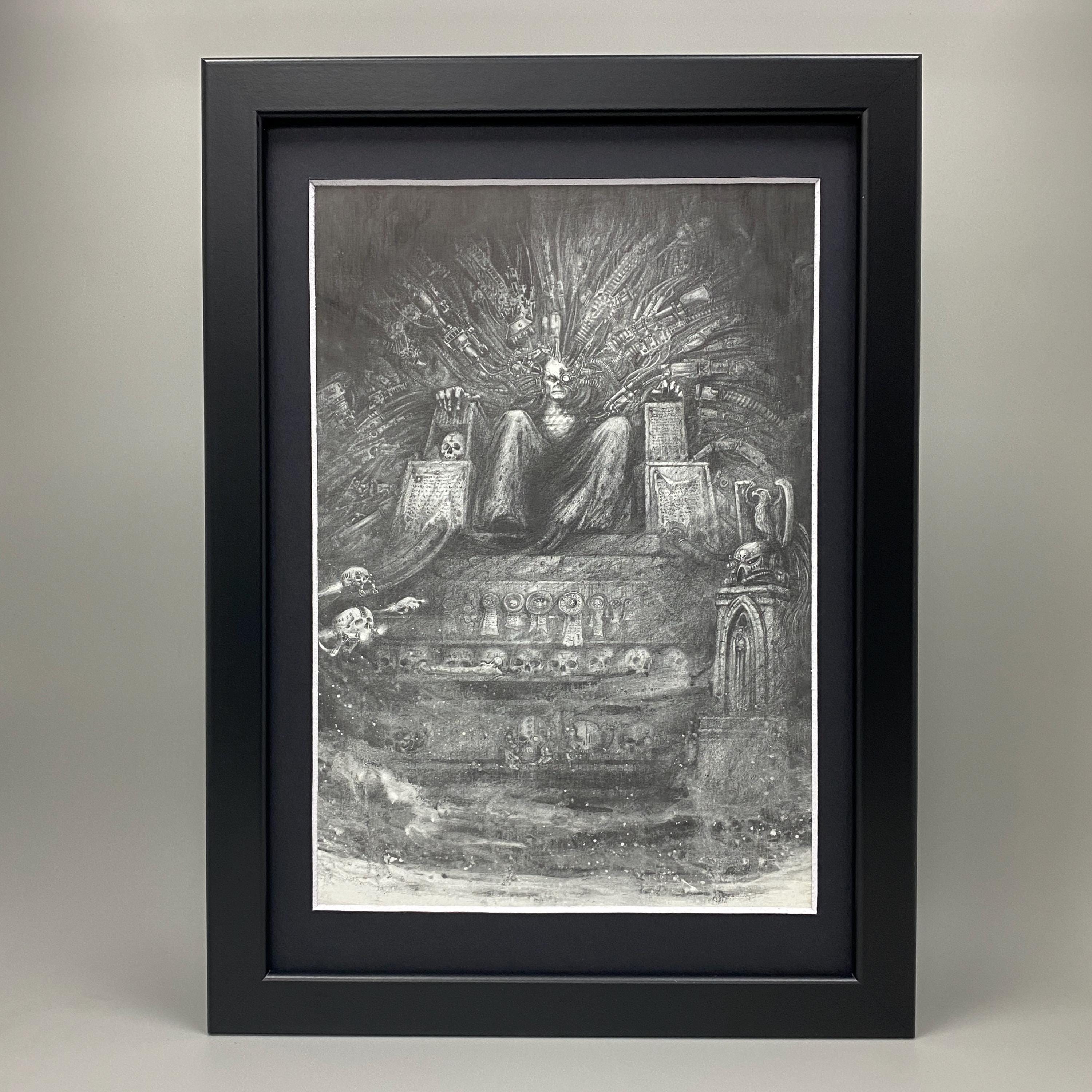 Emperor Golden Throne Framed Art. Adeptus Astartes, Adeptus Mechanicus, John Blanche, Games Workshop, Warhammer 40,000, 40K