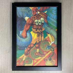 Gerahmtes Dhalsim Poster. Street Fighter II Special Champion Edition, SFII, 1993 Mean Machines Sega