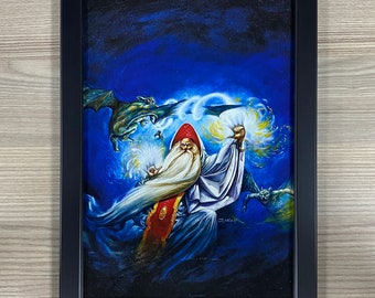 Advanced Player&#39;s Handbook Framed Art. Dungeons And Dragons, Wizard, Gargoyle, Gary Gygax, D&D, TSR, 2010, RPG, Roleplaying Game