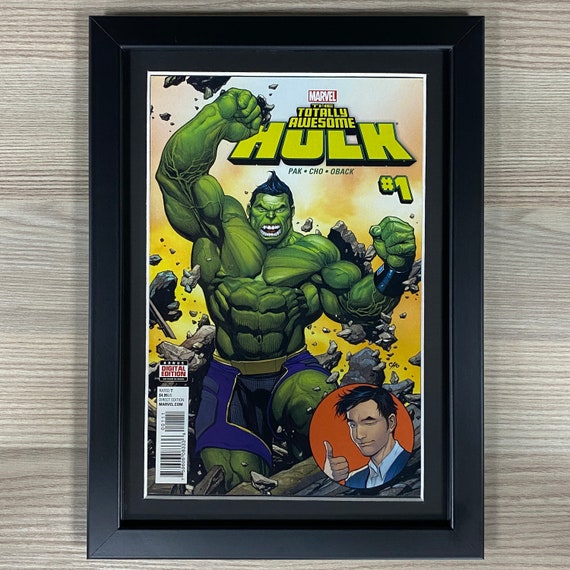 The Totally Awesome Hulk Pak Cho Oback Comic Book Cover Framed Art