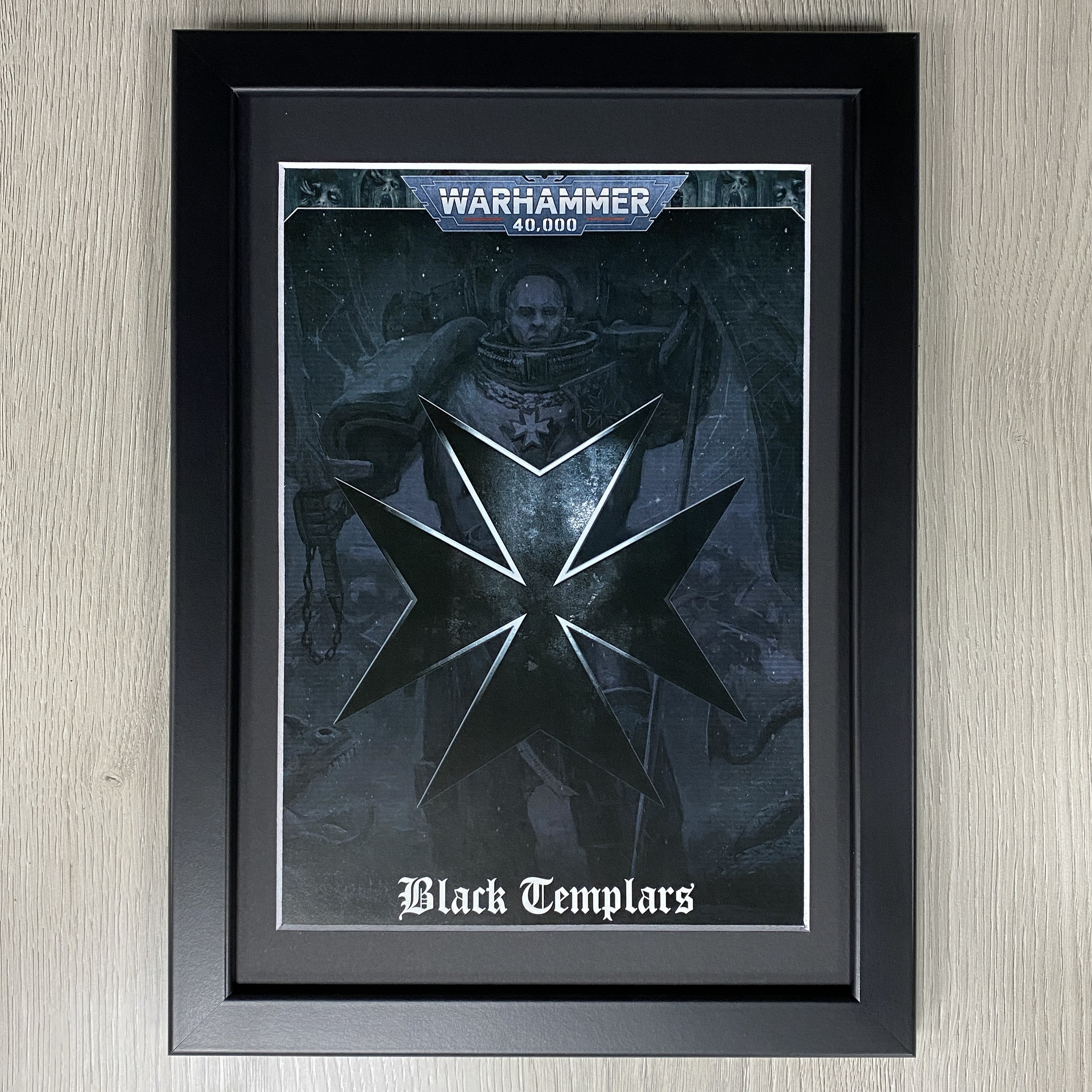 Black Templars Framed Art Space Marines Adeptus Astartes Games Workshop Warhammer 40,000 40K Black Library