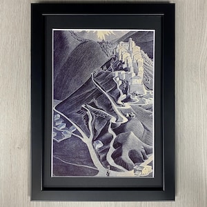 M.C. Tableau encadré d'Escher, Abruzzes, 1929.