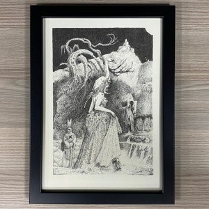 Voodoo Forest Framed Art John Blanche Hollow Press Grimdark Blanchitsu Lady Thera And Morda Swan Princess