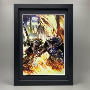 Arte emoldurada Night Lords vs Dark Angels. Anjos de Caliban, Lion El'Jonson, Konrad Curze, A Heresia de Horus, Warhammer 40.000, 40K