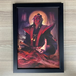 Arte enmarcado de la Leyenda de los Cinco Anillos Bayushi Shoju Rokugan L5R Juego de cartas viviente
