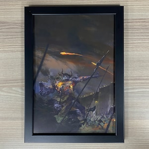 Arte enmarcado de La Leyenda de los Cinco Anillos Oni Rokugan L5R Juego de cartas viviente