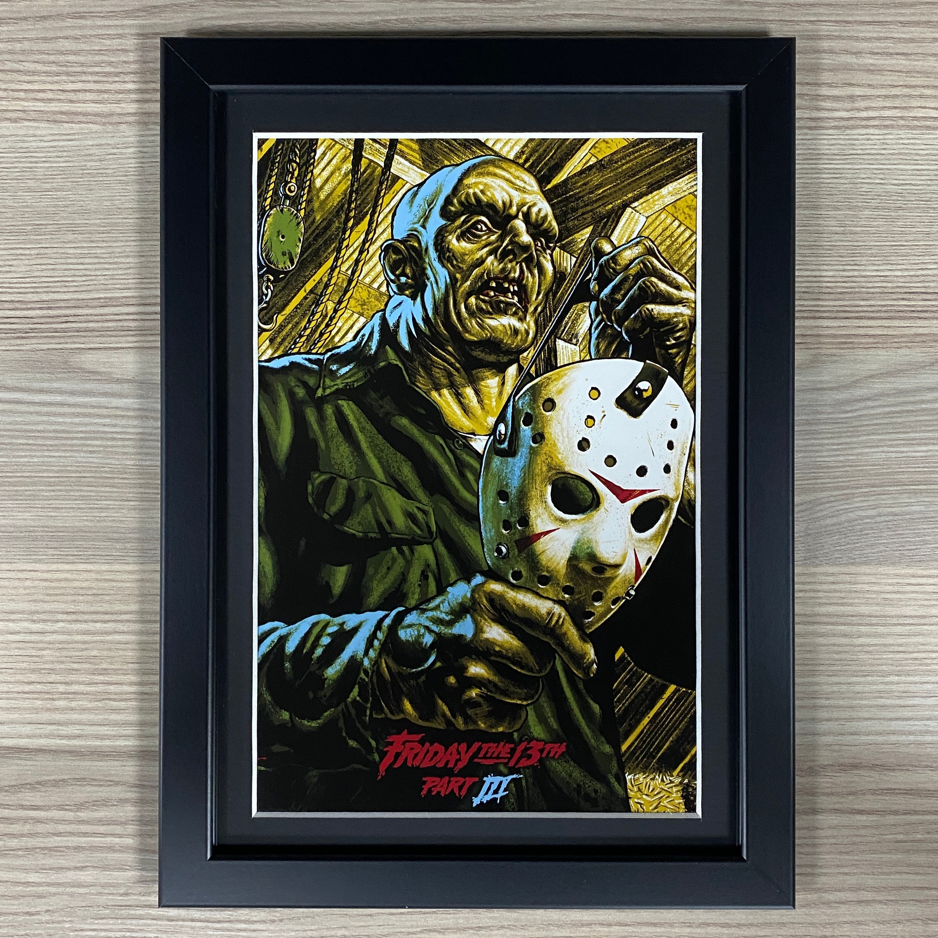 Friday The 13th Movie Collage Poster, Framed Art, Jason Voorhees, NEW, USA