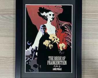 The Bride Of Frankenstein Framed Art Pulp Sci-Fi Horror Fantasy Horror Action Movie Mondo Mike Mignola Hellboy Guillermo Del Toro Universal