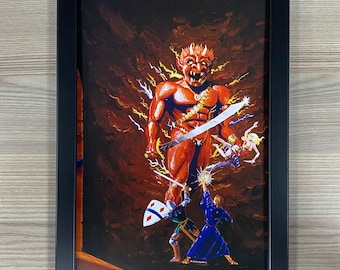 Dungeon Master's Guide Framed Art. Dungeons And Dragons, Gary Gygax, D&D, TSR, RPG, Roleplaying Game Cover Art, Wizard, Warrior Knight