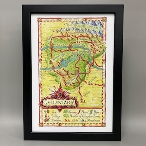 Mapa Dead Of Night Gallantaria, Fighting Fantasy Framed Art. Ilustrowane przez Leo Hartasa. Steve Jackson, Ian Livingstone, RPG Gamebook
