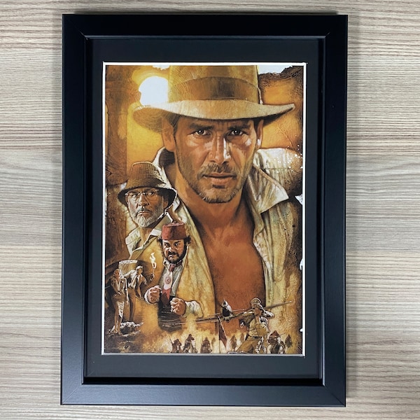 Indiana Jones and the Last Crusade Framed Art Drew Struzan Harrison Ford Pulp Sci-Fi Horror Fantasy Horror Action Movie