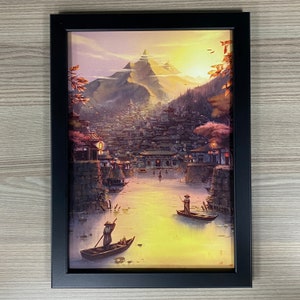 Arte enmarcado de la Leyenda de los Cinco Anillos Hirosaka Rokugan L5R Living Card Game