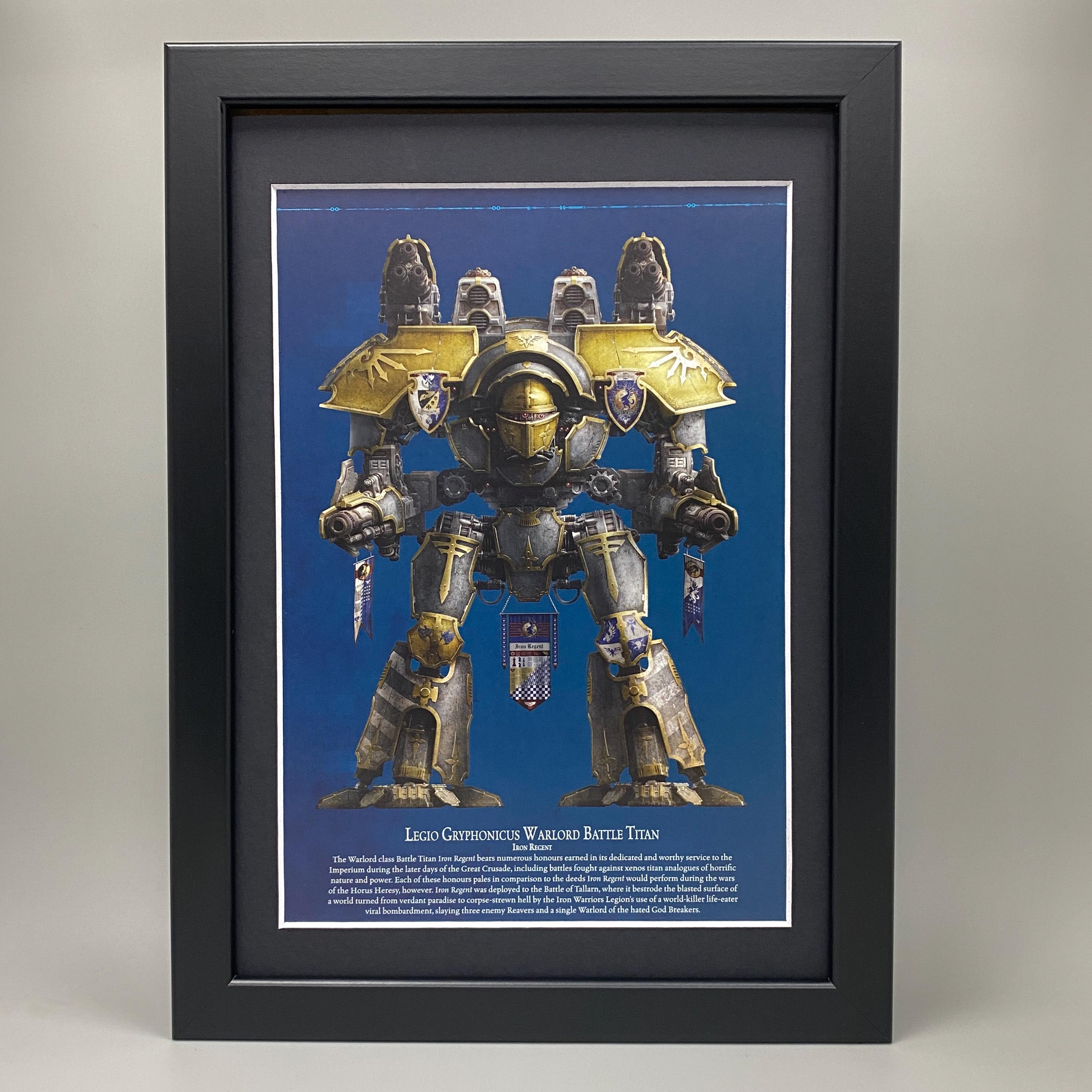 Adeptus Titanicus Framed Art. Legio Gryphonicus Warlord Battle Titan, Epic, Imperium, Games Workshop, Warhammer 40,000, 40K