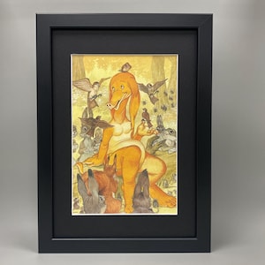 Die Abenteuer des Drachen, 1993 Vintage gerahmte Kunst. Illustriert von Eric Kincaid.