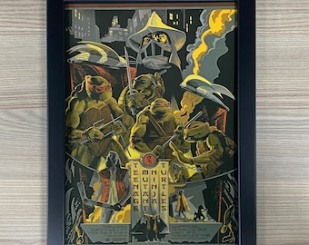 Teenage Mutant Ninja Turtles Framed Art. Action, Movie, Mondo, TMNT, Leonardo, Donatello, Shredder, Raphael