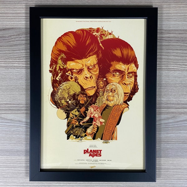 Planet of the Apes Framed Poster Art Pulp Sci-Fi Horror Fantasy Mondo Alternative Charlton Heston Chimpan-A to Chimpanzee